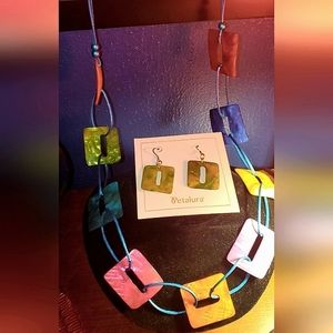 Mother of pearl long Strand Necklace set